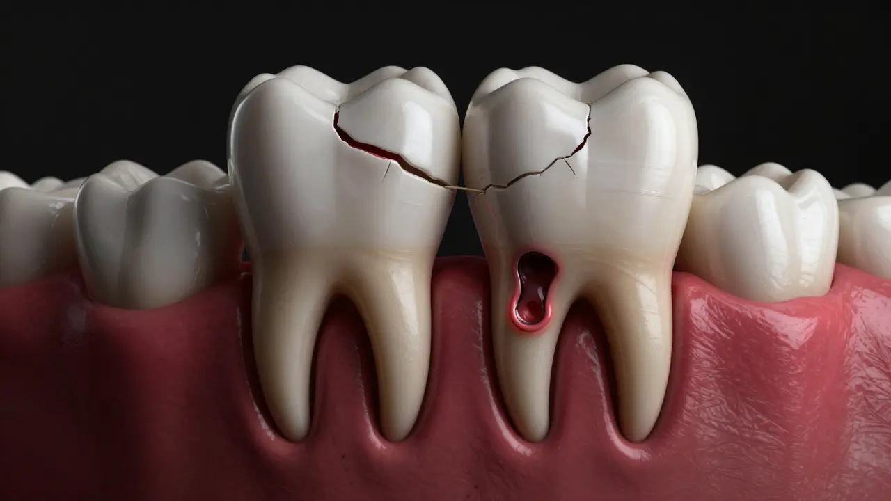 Cysta a poškozené zuby v čelisti