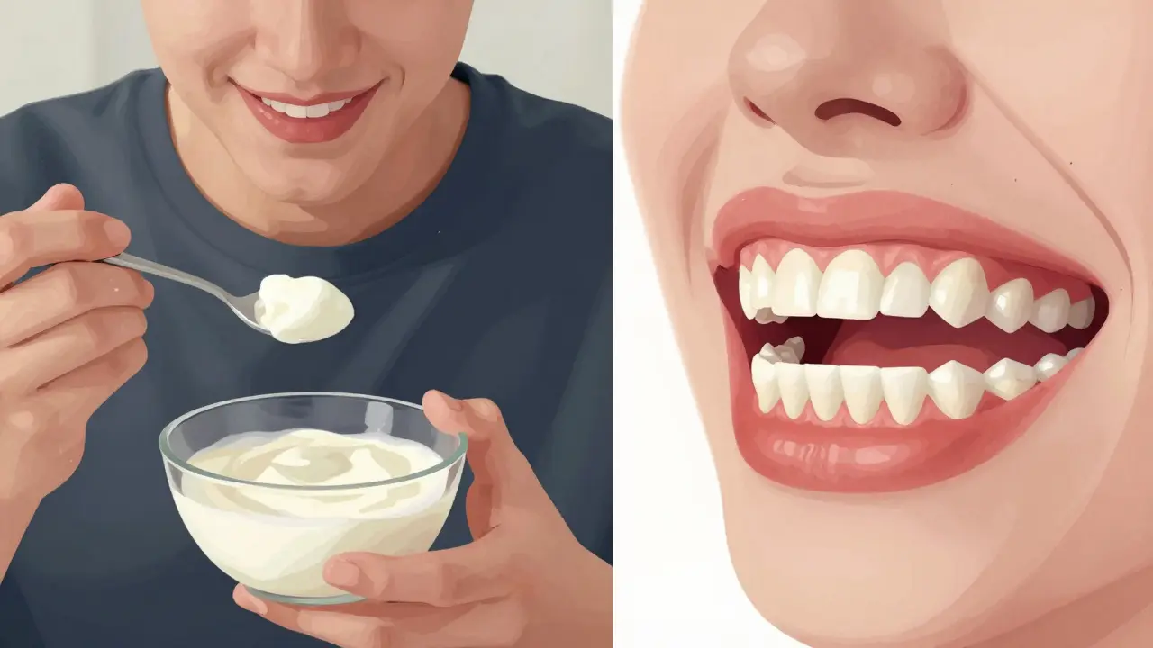 Porovnání přirozeného úsměvu a následků nevyřešené mezery po zubu.