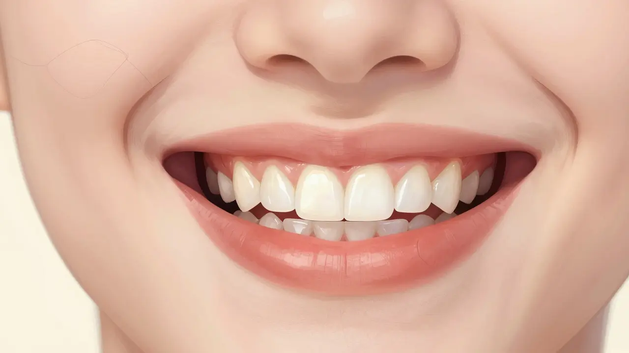 Side-by-side comparison of decayed teeth and teeth restored with natural-looking veneers.