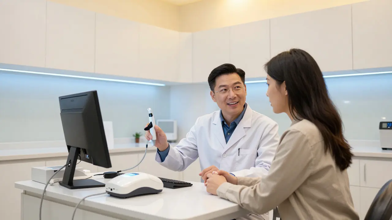 Konzultace u zubního lékaře v ordinaci