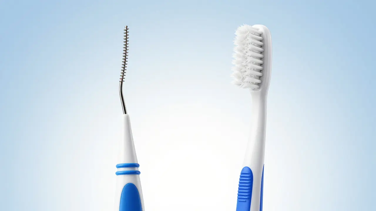 Detailní srovnání levného drátového a prémiového potaženého mezizubního kartáčku.