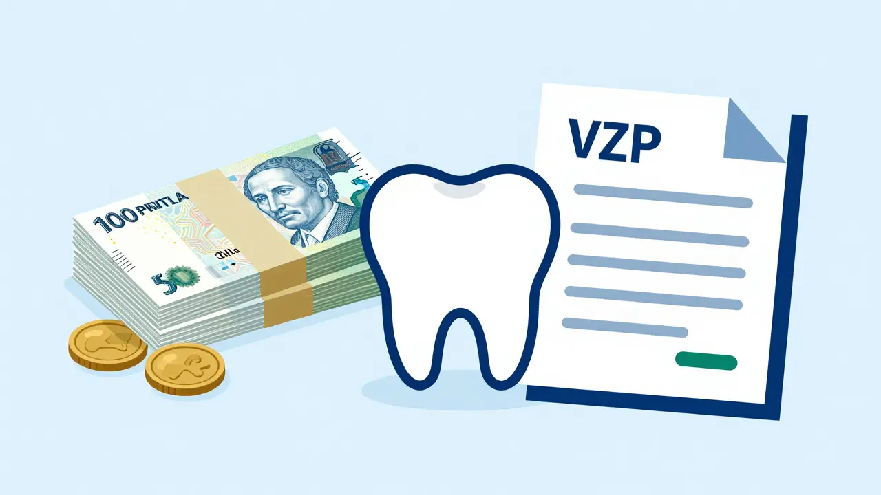 Ilustrace nákladů na dentální hygienu a příspěvků pojišťoven